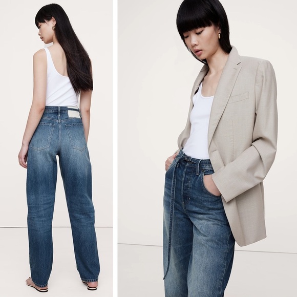 Banana Republic - High Rise Rigid Bow Jean - Medium Wash - Picture 2 of 14